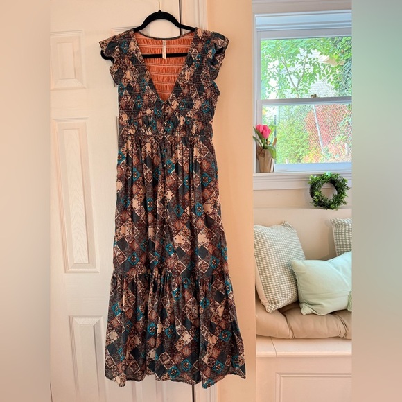 Anthropologie Multicolor Patterned Midi Dress - Picture 4 of 7